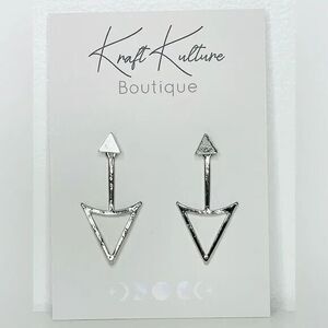 Silver Tone Multi-Way Arrow Earrings NWT